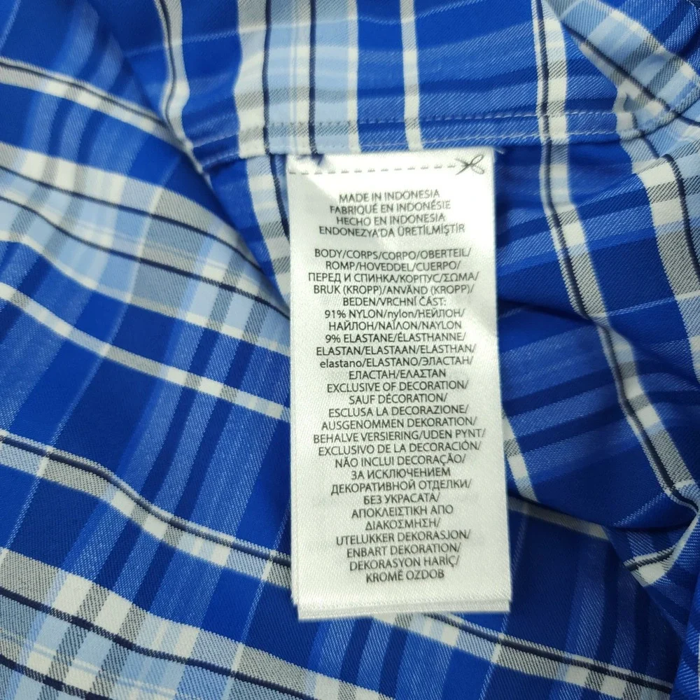 Polo Ralph Lauren Shirt Mens XXL Blue Plaid Classic Fit Performance Big & Tall